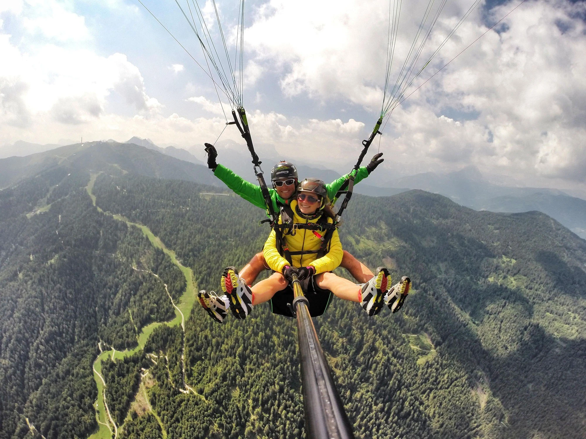 Parapendio a Plan de Corones in Alto Adige