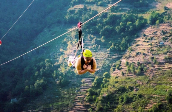 Volo dell'Angelo a Pomaretto in Piemonte